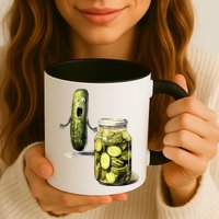 Funny Pickle Surprise A Cucumber And A Jar Of Sliced Pickles Gift Mug