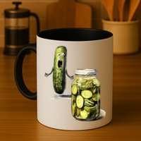 Funny Pickle Surprise A Cucumber And A Jar Of Sliced Pickles Gift Mug