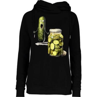 Funny Pickle Surprise A Cucumber And A Jar Of Sliced Pickles Gift Womens Funnel Neck Pullover Hood