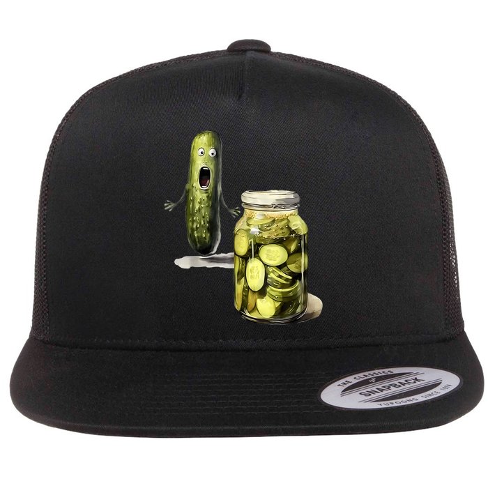 Funny Pickle Surprise A Cucumber And A Jar Of Sliced Pickles Gift Flatbill Hat