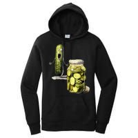 Funny Pickle Surprise A Cucumber And A Jar Of Sliced Pickles Gift Women's Pullover Hoodie