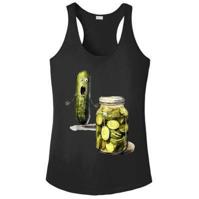 Funny Pickle Surprise A Cucumber And A Jar Of Sliced Pickles Gift Ladies PosiCharge Competitor Racerback Tank
