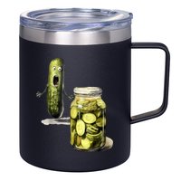 Funny Pickle Surprise A Cucumber And A Jar Of Sliced Pickles Gift 12oz Stainless Steel Coffee Mug