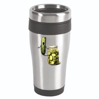 Funny Pickle Surprise A Cucumber And A Jar Of Sliced Pickles Gift 16oz Travel Tumbler