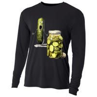 Funny Pickle Surprise A Cucumber And A Jar Of Sliced Pickles Gift Cooling Performance Long Sleeve Crew