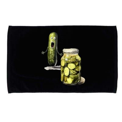 Funny Pickle Surprise A Cucumber And A Jar Of Sliced Pickles Gift Microfiber Hand Towel