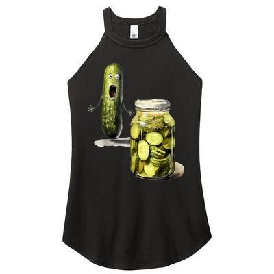 Funny Pickle Surprise A Cucumber And A Jar Of Sliced Pickles Gift Women's Perfect Tri Rocker Tank
