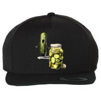 Funny Pickle Surprise A Cucumber And A Jar Of Sliced Pickles Gift Wool Snapback Cap