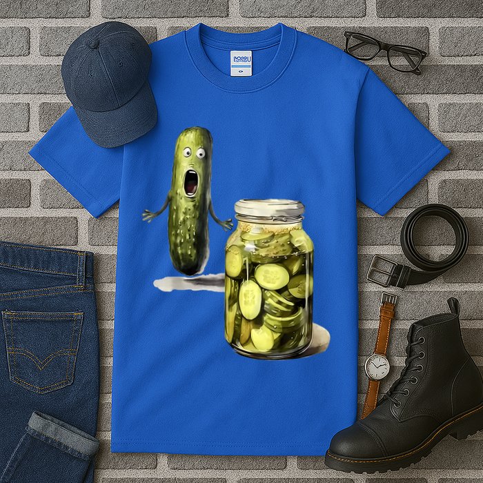 Funny Pickle Surprise A Cucumber And A Jar Of Sliced Pickles Gift Tall T-Shirt