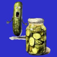 Funny Pickle Surprise A Cucumber And A Jar Of Sliced Pickles Gift Button