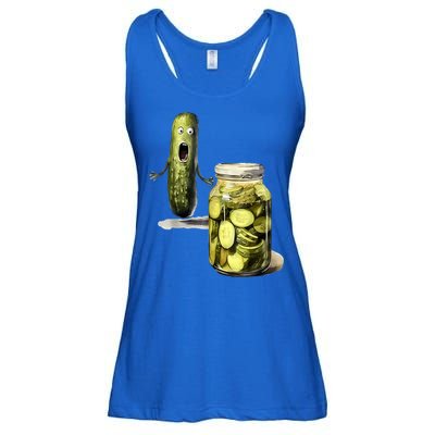 Funny Pickle Surprise A Cucumber And A Jar Of Sliced Pickles Gift Ladies Essential Flowy Tank