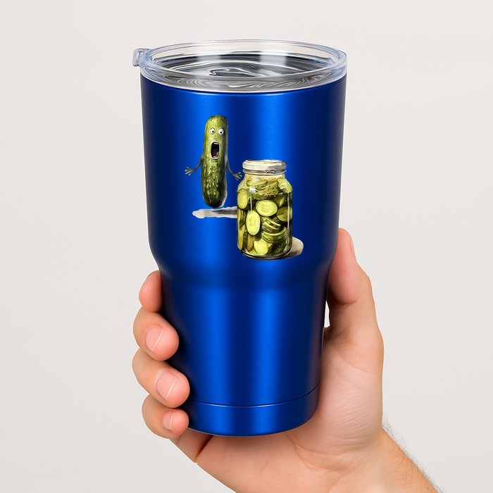 Funny Pickle Surprise A Cucumber And A Jar Of Sliced Pickles Gift Tumbler