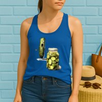 Funny Pickle Surprise A Cucumber And A Jar Of Sliced Pickles Gift Womens Tank Top