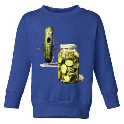 Funny Pickle Surprise A Cucumber And A Jar Of Sliced Pickles Gift Toddler Sweatshirt