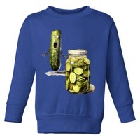 Funny Pickle Surprise A Cucumber And A Jar Of Sliced Pickles Gift Toddler Sweatshirt