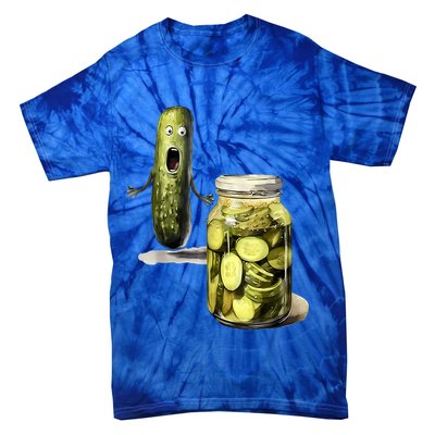 Funny Pickle Surprise A Cucumber And A Jar Of Sliced Pickles Gift Tie-Dye T-Shirt