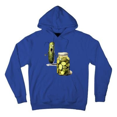 Funny Pickle Surprise A Cucumber And A Jar Of Sliced Pickles Gift Tall Hoodie