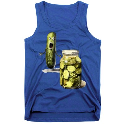 Funny Pickle Surprise A Cucumber And A Jar Of Sliced Pickles Gift Tank Top