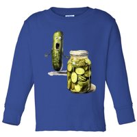 Funny Pickle Surprise A Cucumber And A Jar Of Sliced Pickles Gift Toddler Long Sleeve Shirt