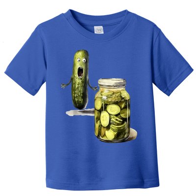 Funny Pickle Surprise A Cucumber And A Jar Of Sliced Pickles Gift Toddler T-Shirt