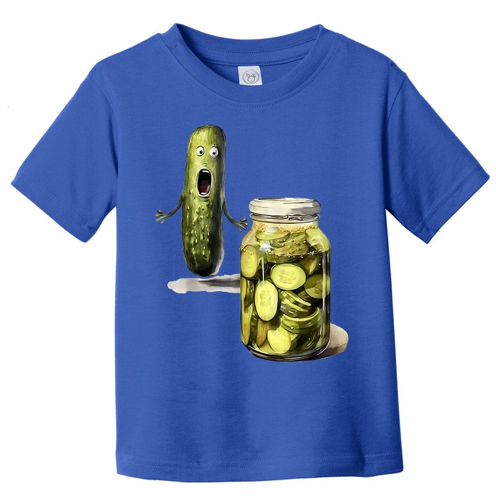Funny Pickle Surprise A Cucumber And A Jar Of Sliced Pickles Gift Toddler T-Shirt