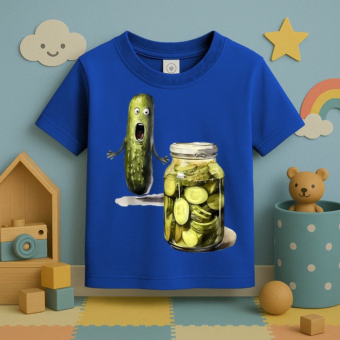 Funny Pickle Surprise A Cucumber And A Jar Of Sliced Pickles Gift Toddler T-Shirt