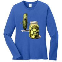 Funny Pickle Surprise A Cucumber And A Jar Of Sliced Pickles Gift Ladies Long Sleeve Shirt