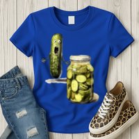 Funny Pickle Surprise A Cucumber And A Jar Of Sliced Pickles Gift Womens T-Shirt