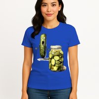 Funny Pickle Surprise A Cucumber And A Jar Of Sliced Pickles Gift Womens T-Shirt