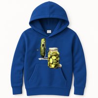 Funny Pickle Surprise A Cucumber And A Jar Of Sliced Pickles Gift Kids Hoodie