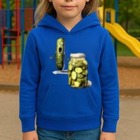 Funny Pickle Surprise A Cucumber And A Jar Of Sliced Pickles Gift Kids Hoodie