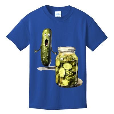 Funny Pickle Surprise A Cucumber And A Jar Of Sliced Pickles Gift Kids T-Shirt