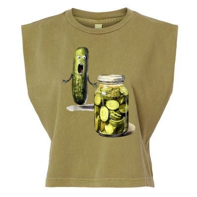 Funny Pickle Surprise A Cucumber And A Jar Of Sliced Pickles Gift Garment-Dyed Women's Muscle Tee