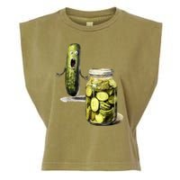 Funny Pickle Surprise A Cucumber And A Jar Of Sliced Pickles Gift Garment-Dyed Women's Muscle Tee
