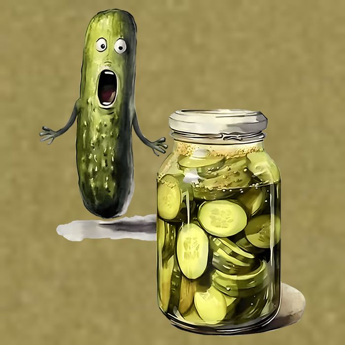 Funny Pickle Surprise A Cucumber And A Jar Of Sliced Pickles Gift Garment-Dyed Women's Muscle Tee
