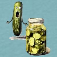 Funny Pickle Surprise A Cucumber And A Jar Of Sliced Pickles Gift Sueded Cloud Jersey T-Shirt
