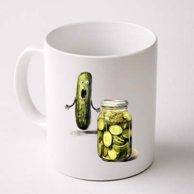 Funny Pickle Surprise A Cucumber And A Jar Of Sliced Pickles Gift Coffee Mug