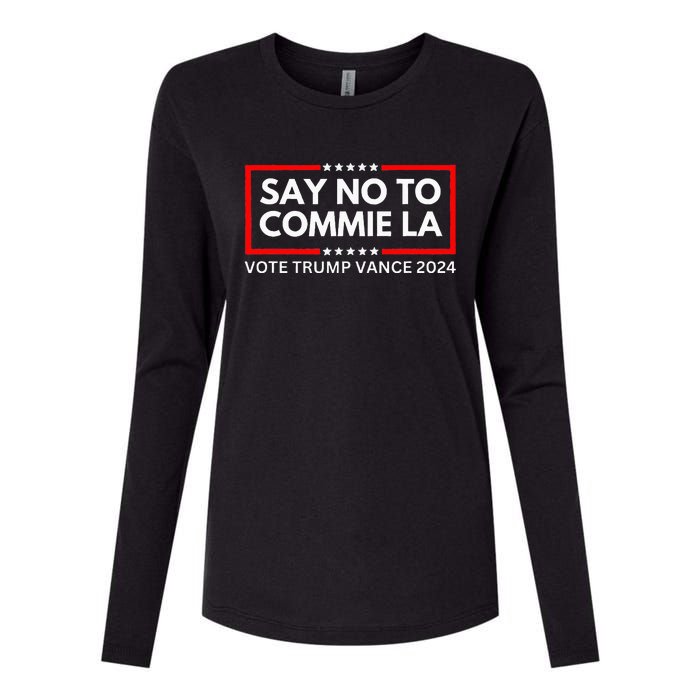 Funny Political Say No To Commie La Vote Trump Vance 2024 Womens Cotton Relaxed Long Sleeve T-Shirt