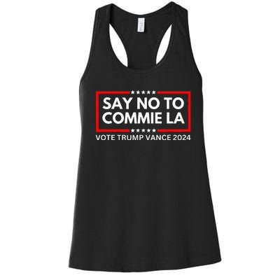 Funny Political Say No To Commie La Vote Trump Vance 2024 Women's Racerback Tank