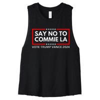 Funny Political Say No To Commie La Vote Trump Vance 2024 Women's Racerback Cropped Tank