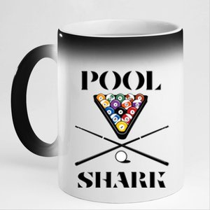 Funny Pool Shark Gift Artbilliards And Pool Cool Gift 11oz Black Color Changing Mug