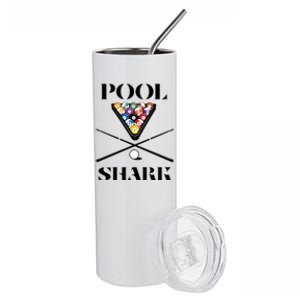 Funny Pool Shark Gift Artbilliards And Pool Cool Gift Stainless Steel Tumbler