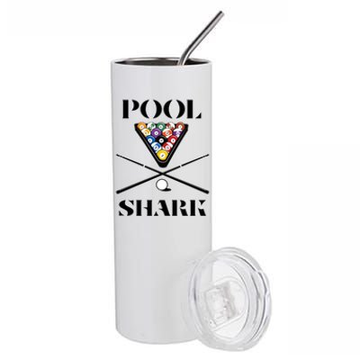 Funny Pool Shark Gift Artbilliards And Pool Cool Gift Stainless Steel Tumbler