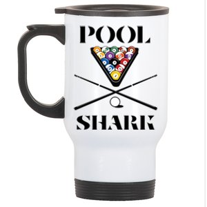 Funny Pool Shark Gift Artbilliards And Pool Cool Gift Stainless Steel Travel Mug