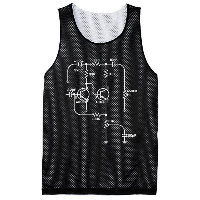 Fuzz Pedal Schematic Circuit Handwired Musician Mesh Reversible Basketball Jersey Tank