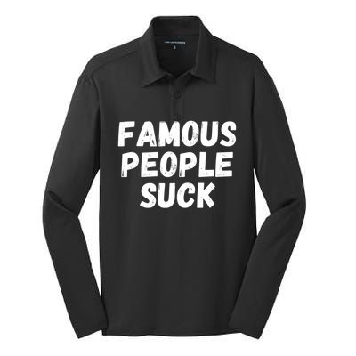 Famous People Suck Silk Touch Performance Long Sleeve Polo