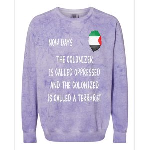 Free Palestine Support Middle East Peace Colorblast Crewneck Sweatshirt