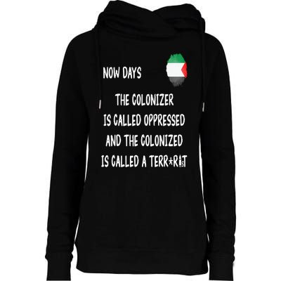 Free Palestine Support Middle East Peace Womens Funnel Neck Pullover Hood