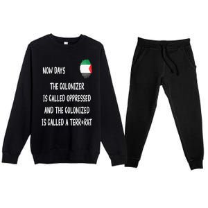 Free Palestine Support Middle East Peace Premium Crewneck Sweatsuit Set