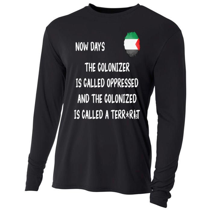 Free Palestine Support Middle East Peace Cooling Performance Long Sleeve Crew